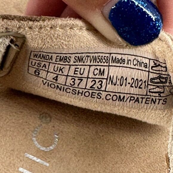 Vionic Sandals Womens Size 6 Wanta T Strap Cream Comfort Slip On Open Toe Shoe - Picture 9 of 9